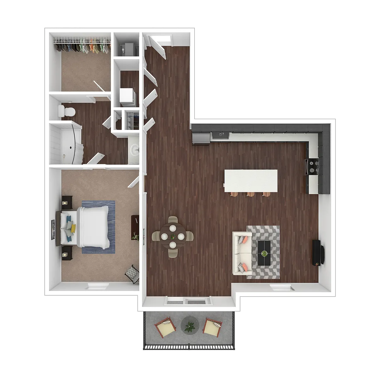 Floor plan 1X1 Charlie
