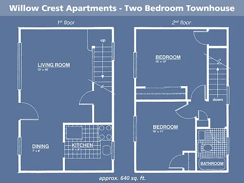 Floor plan 2 Bedroom Townhouse