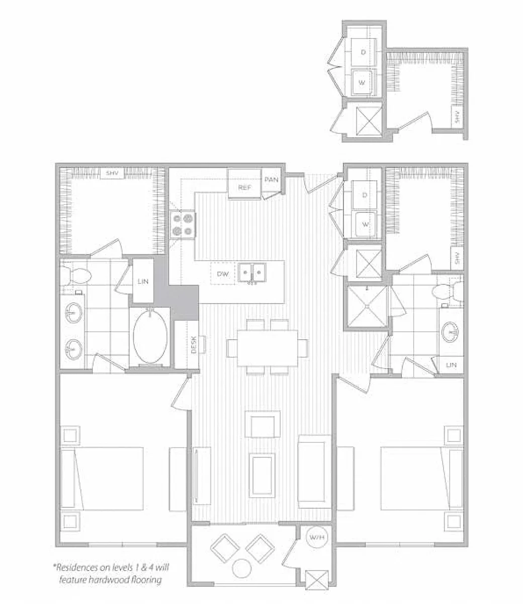 Floor plan 2 Bed 2 Bath