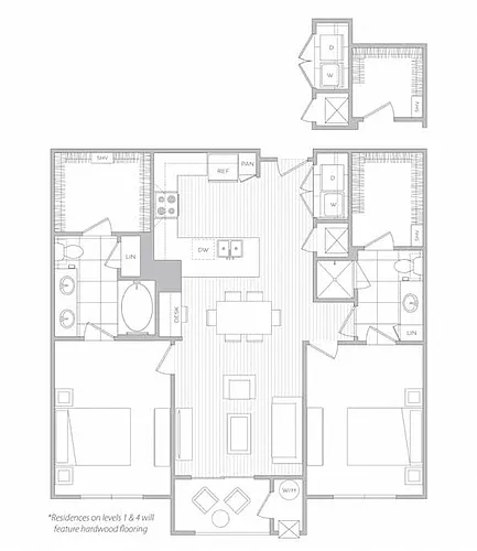 Floor plan 2 Bed 2 Bath