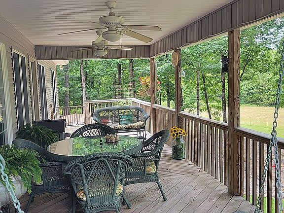 Large partially covered deck