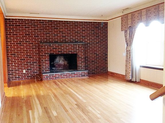 Brick fireplace living room