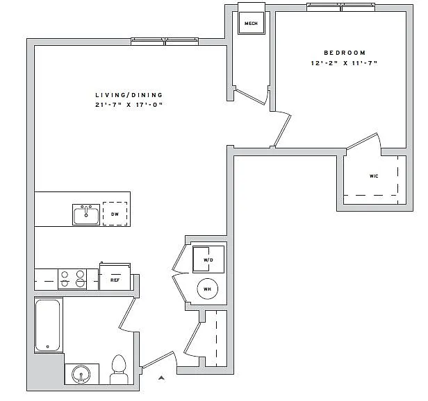 Floor plan 1 Bd 1B2
