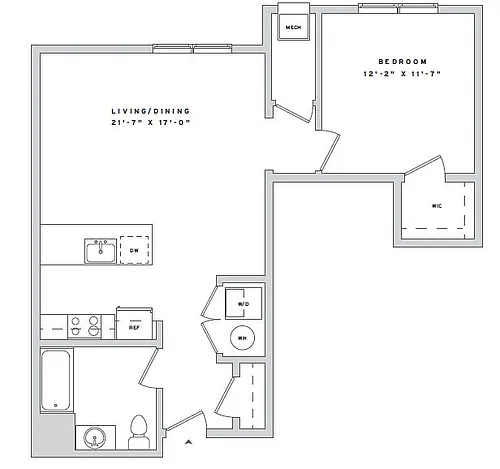 Floor plan 1 Bd 1B2