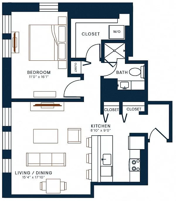 Floor plan 1 Bedroom 08