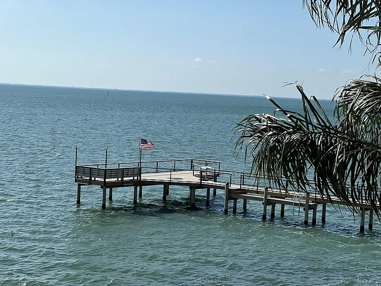 Community fishing dock view from balcony