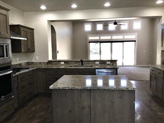 Kitchen looking into living area