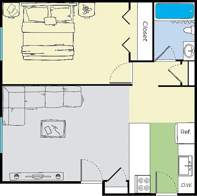 Floor plan One Bedroom A