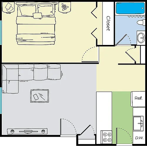 Floor plan One Bedroom A