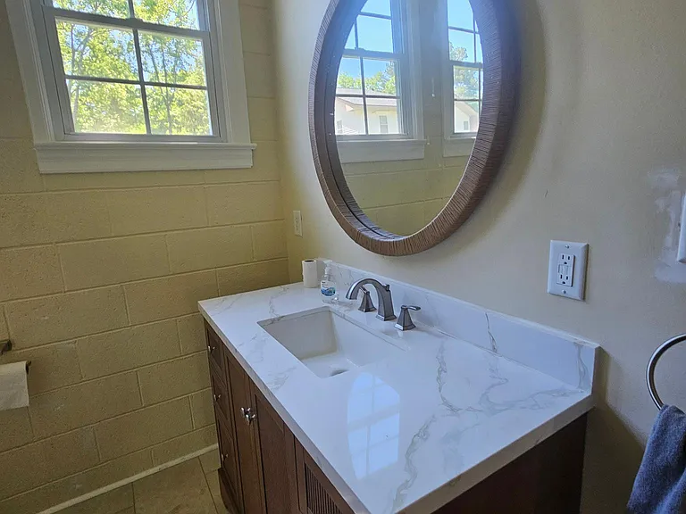 Bath Vanity with new shower not seen in photo