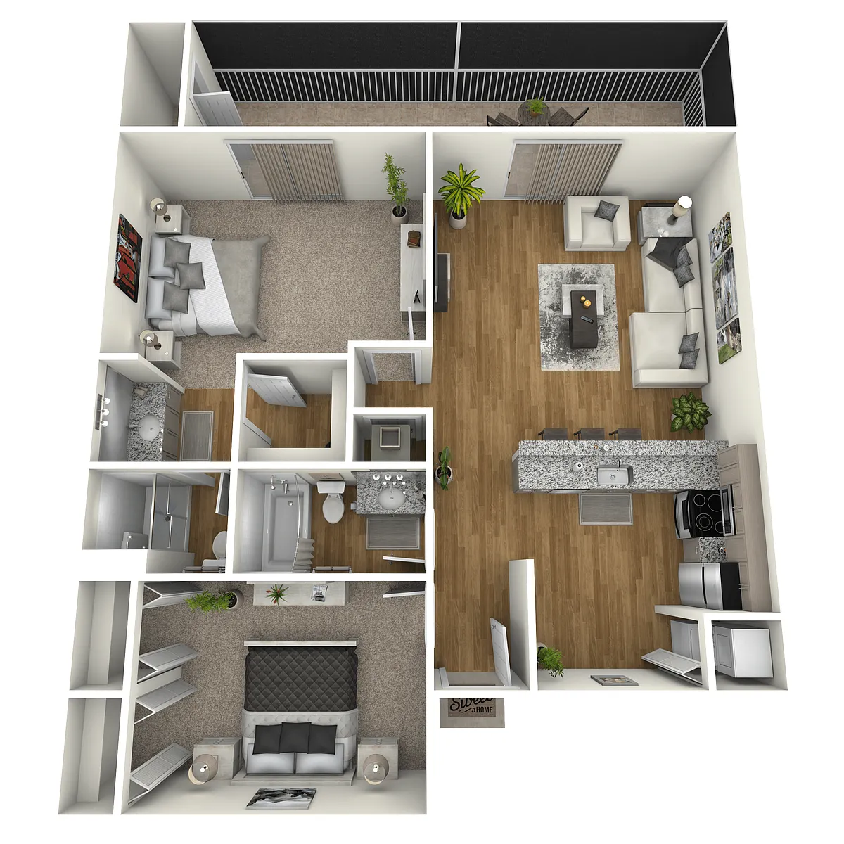 Floor plan 2 BED CLASSIC/LUXURY