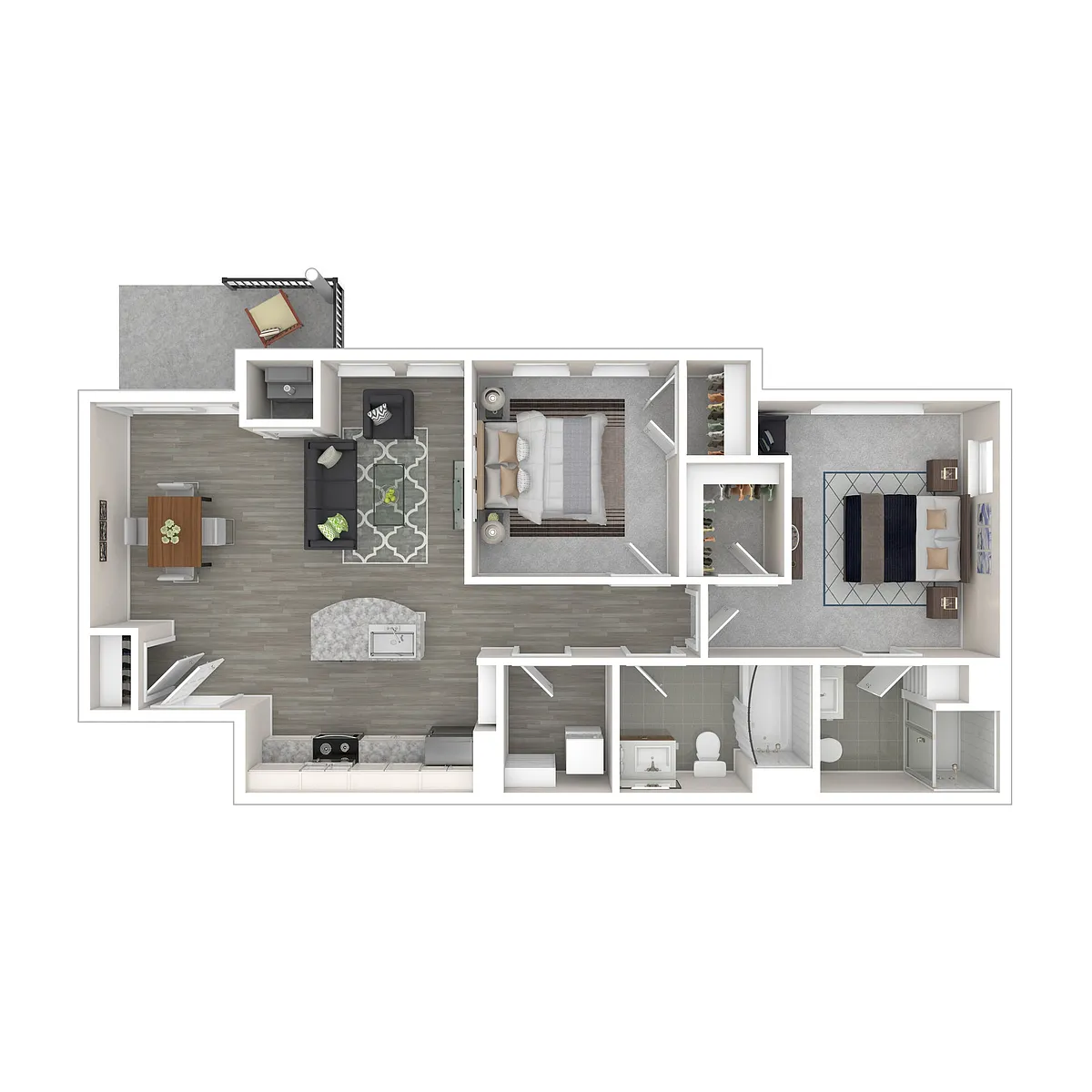 Floor plan 2 Bed Building A & B Style 1