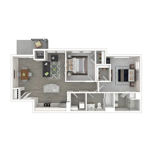 Floor plan 2 Bed Building A & B Style 1