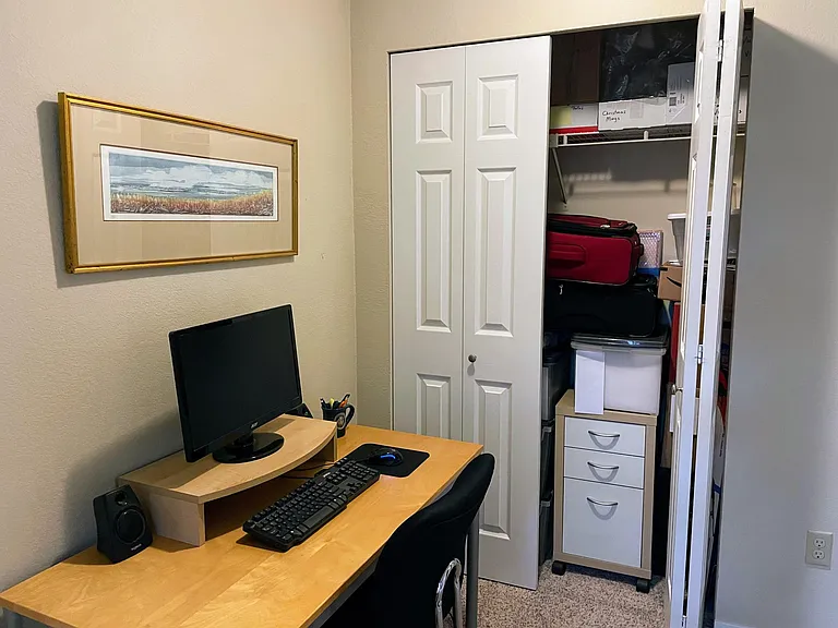 second bedroom/office closet with room for desk, files, bed, dresser, etc