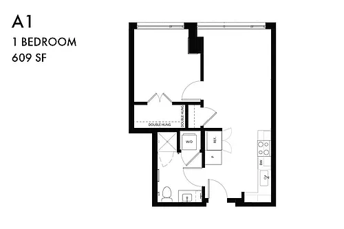Floor plan 1 Bedroom A1