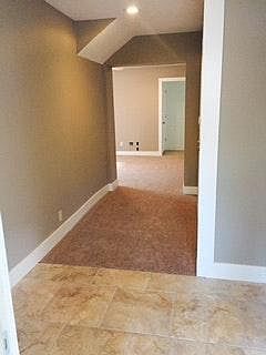 Tile entry looking toward living room
