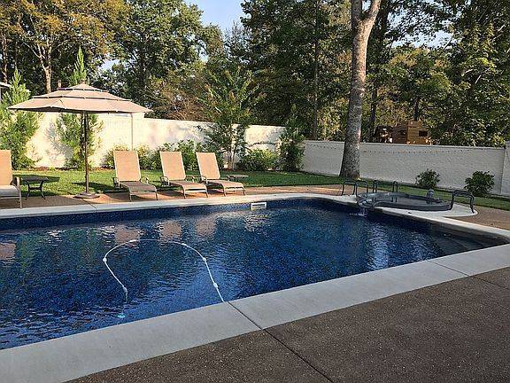 Walled Custom Pool and Spa