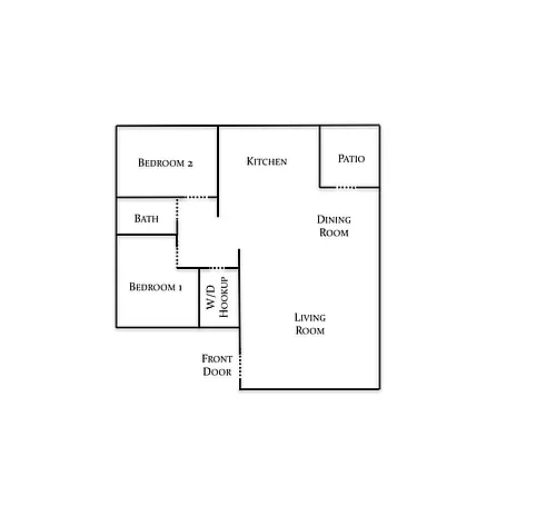 Floor plan Two Bed - One Bath