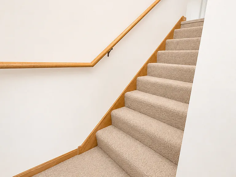 new carpet installed on stair