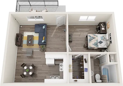 Floor plan 1 BD 1 BA