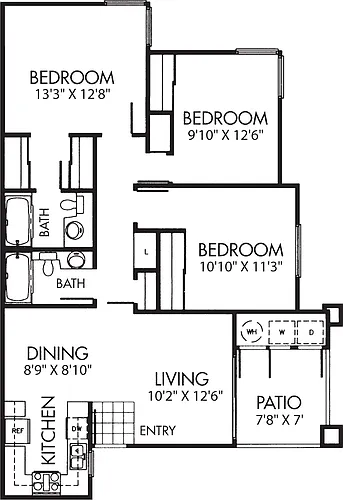 Floor plan Three Bedroom