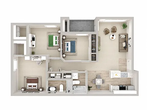 Floor plan 3 Bed 2 Bath