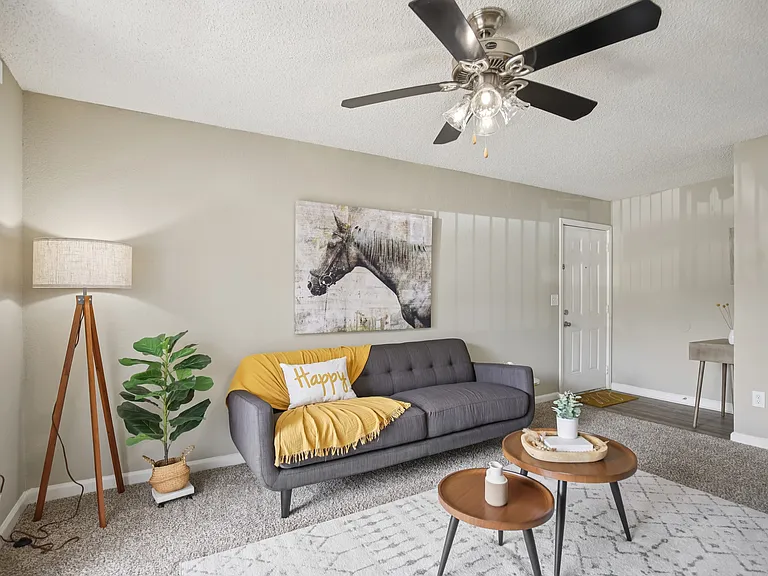 One bedroom living room.