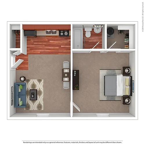 Floor plan 1x1 (Paddock Place)