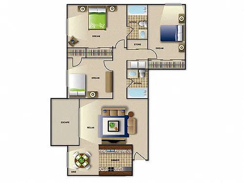 Floor plan 3 Bedroom