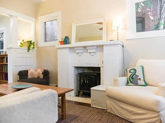 Living room with fireplace