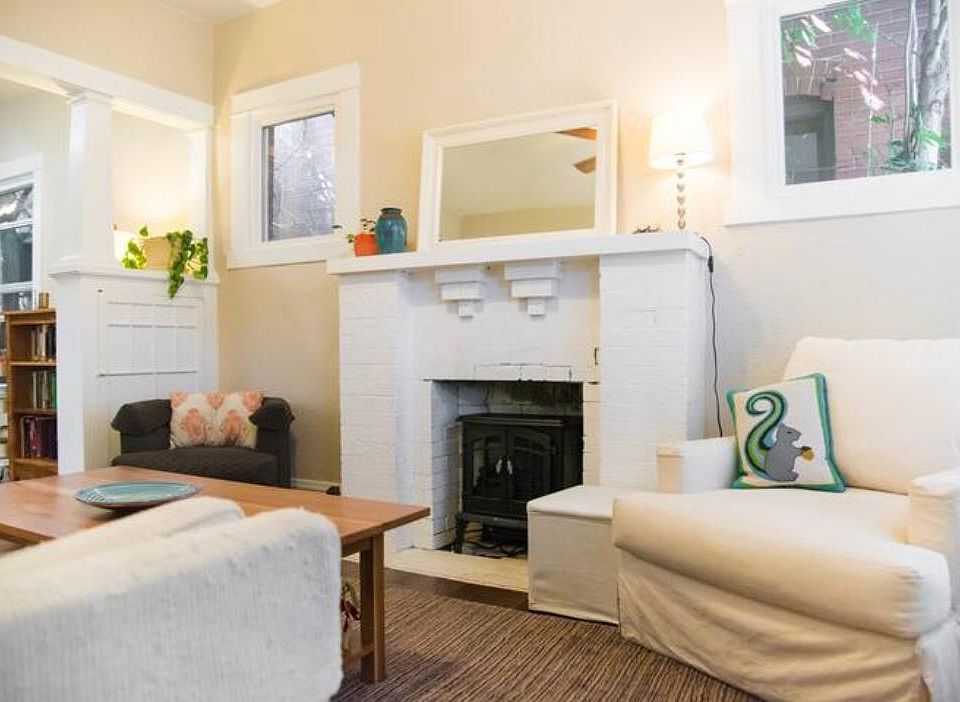 Living room with fireplace