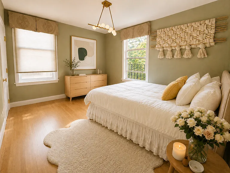 Primary bedroom with two large closets.