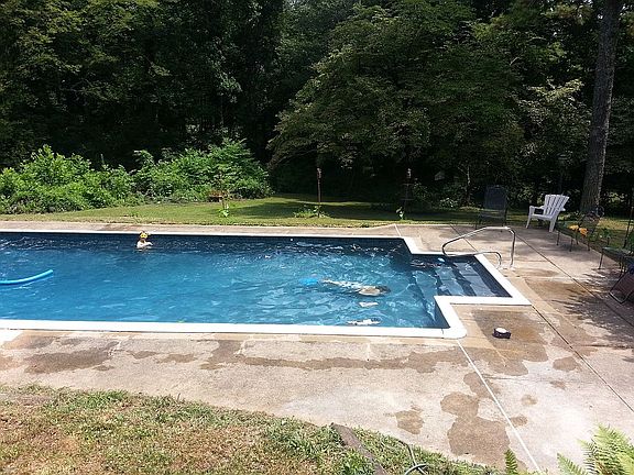 Pool in backyard