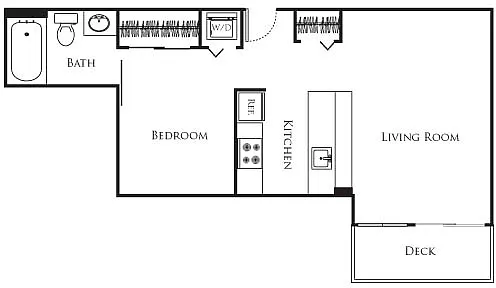 Floor plan Micro One Bed - B4