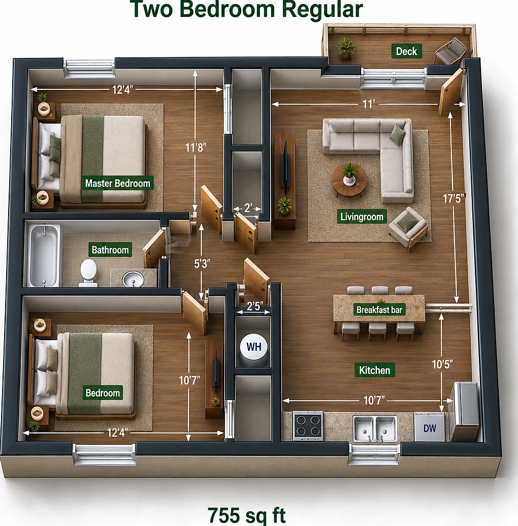 2 bedrooms, 1 bathroom — Photo 4