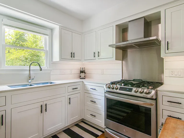 Kitchen with all new chef's stove and venting system.