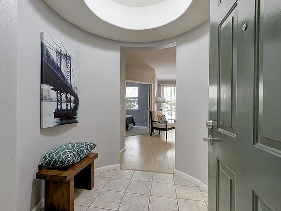 Door entry with recessed lighting