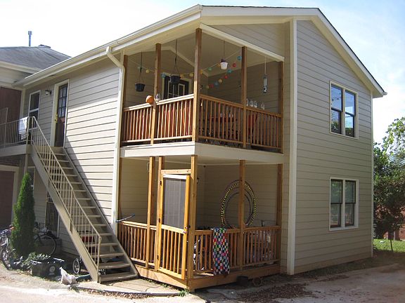 Back of the building - unit is the lower level shown with deck