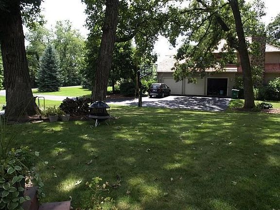 Tree lined back yard
