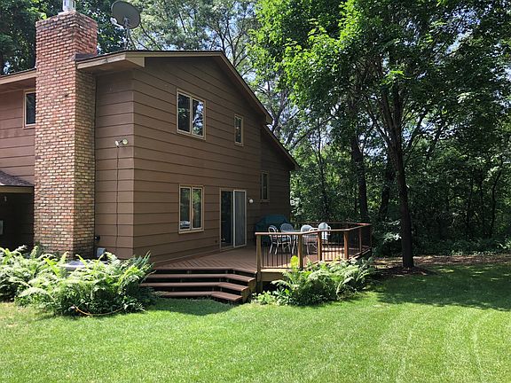 Private, wooded backyard