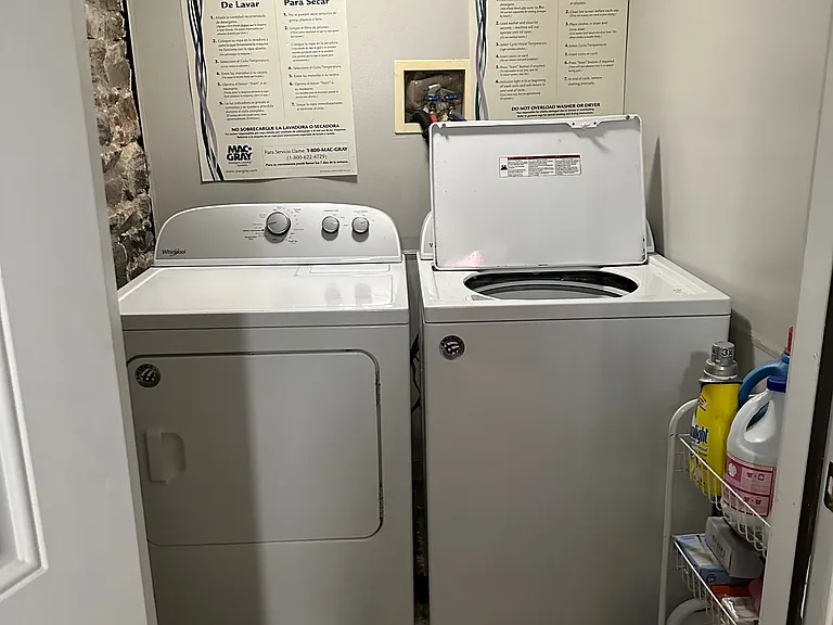 free washer and dryer for use by residents