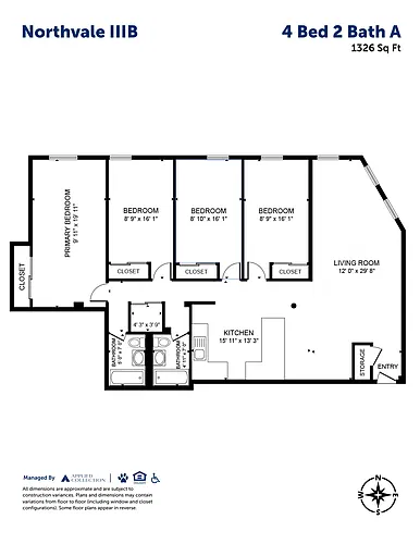Floor plan 4 Bed 2 Bath A