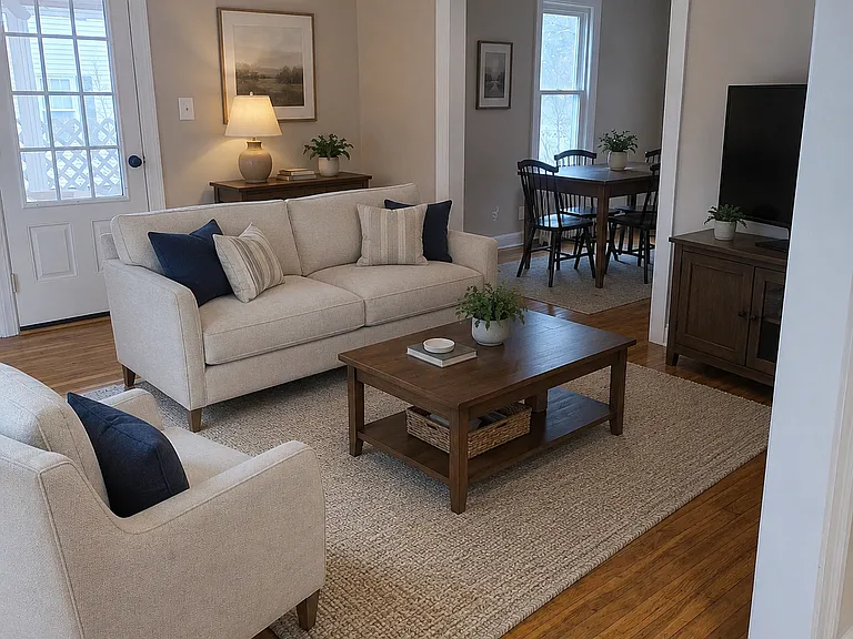 Dining room/living room Virtually Staged