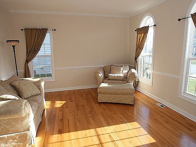 Living room or office space is light and airy.