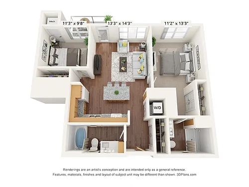 Floor plan Two Bedroom A