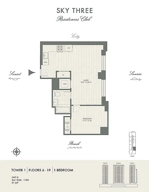 Floor plan Tower 1 G-line