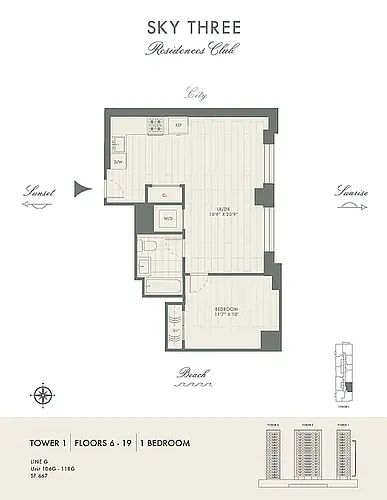 Floor plan Tower 1 G-line