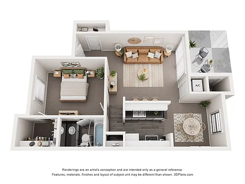 Floor plan 1 Small Bedroom, 1 Bath