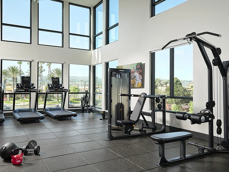 Workout room with natural light