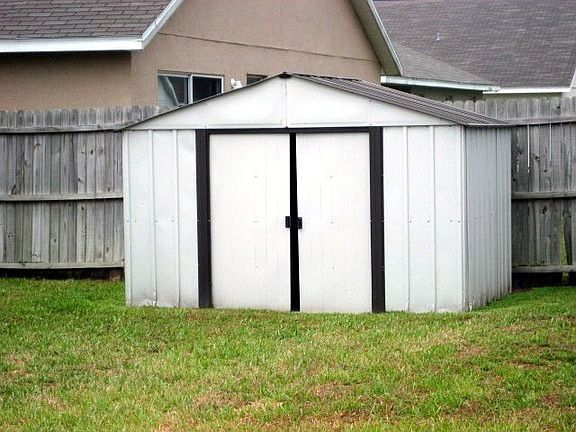 Shed is included for outdoor toys
